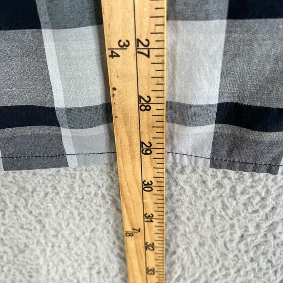 Hurley Shirt Men Medium Black Gray Plaid Button Casual Flap Pocket Surfer Skater - Picture 5 of 10